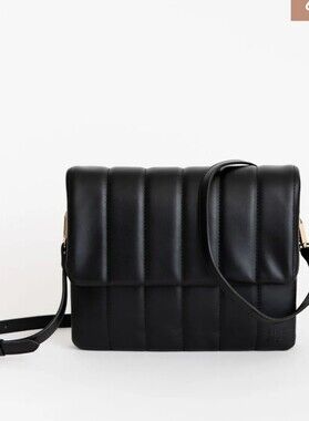 Pink Cove Classic Quilted Black Crossbody Bag with Adjustable Strap